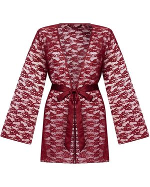 Hunkemöller Kimono Allover Lace Robes - Red