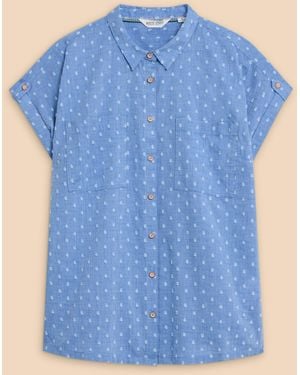 White Stuff Ellie Cotton Shirt - Blau