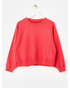 Oliver Bonas Washed Seam Detail Sweatshirt - Red