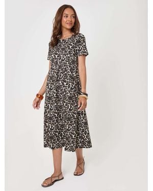 Threadbare Jersey-Midikleid Mit Taschen - Weiß