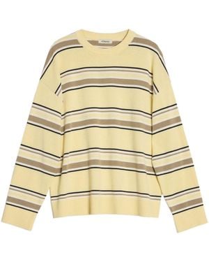 Albaray Lemon Stripe Cotton Sweater - Metallic
