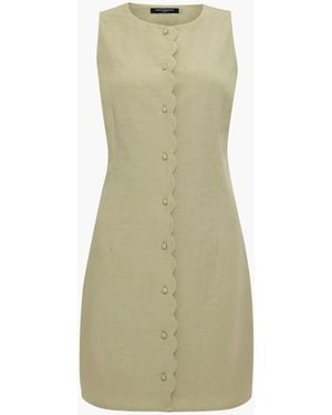 French Connection Calissa Scallop Button Front Mini Dress - Green
