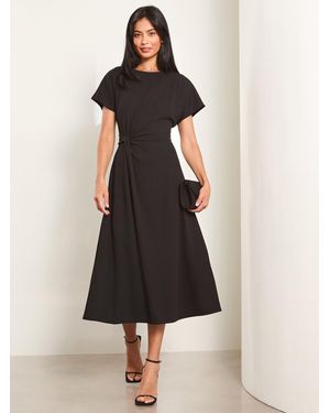 Lipsy Petite Knot Side Midi Dress - Black