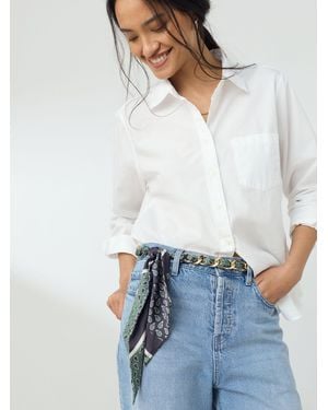 Next Chocolate/ Paisley Scarf Chain Belt - White