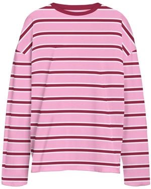 Noisy May Noisy May Long Sleeve Stripe Sweatshirt - Red