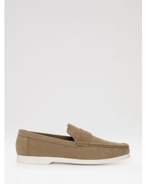 Threadbare Faux Suede Penny Loafers - Natural