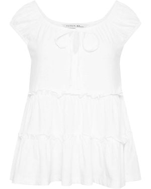 PixieGirl Petite Short Sleeve Tiered Top - White