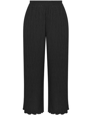 Evans Chrome Textured Wide Leg Pants - Black
