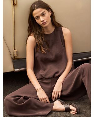 Ro & Zo Bubble Hem Top - Brown