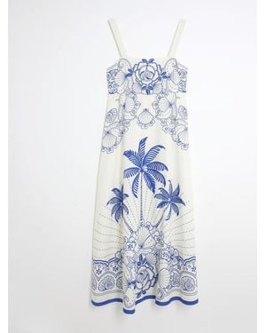 River Island Palm Printed Maxi Dress - White