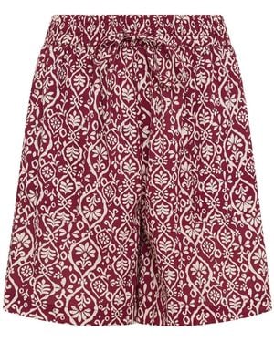 M Com Printed Short - Red