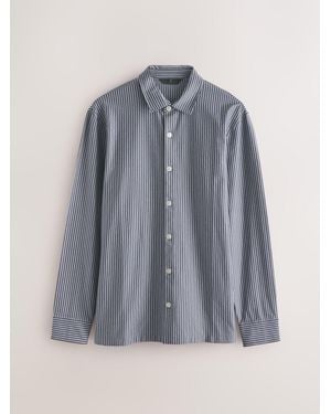 Next Jersey Muscle Fit Long Sleeve Shirt - Blau