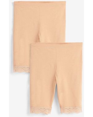 Next Cotton Blend Anti-Chafe Shorts 2 Pack - White