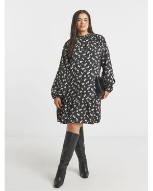 Simply Be Long Sleeve Wrap Maxi Dress - Black