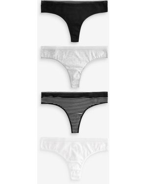 Next Geo Lace Trim Höschen 4 Pack - Schwarz