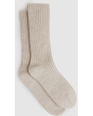 Reiss Carmen Socks Wool Rib Knit - White
