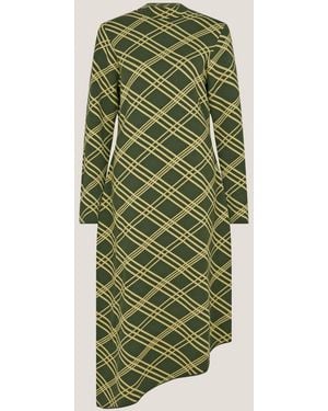 Monsoon Claudia Check Knit Midi Dress - Green