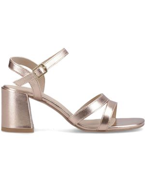 Hush Puppies Nalani Leather Heeled Sandals - Natural
