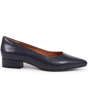 Jones Bootmaker Wide Fit Sunstone Leather Court Shoes - Blue