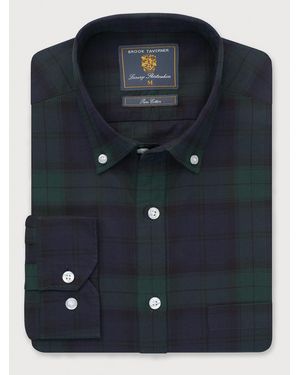 Brook Taverner Tartan Cotton Shirt - Blue