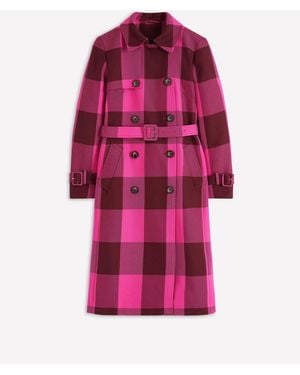 Boden Cheltenham Check Trench Coat - Pink