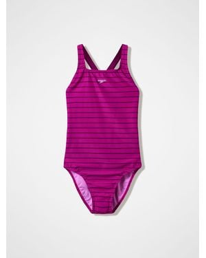 Speedo Endurance Print Medalist Swimsuit - Pink
