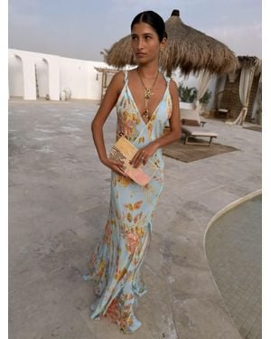Never Fully Dressed Sky Floral Sofia Dress - Gray