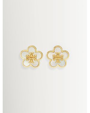 Tory Burch Forget Me Not Mother Of Pearl Stud Earrings - White