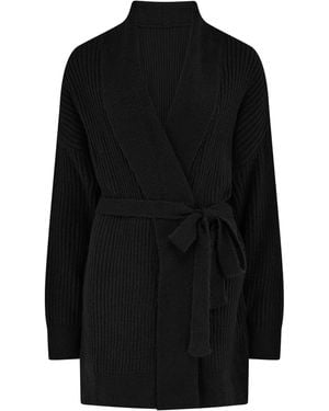 Pour Moi The Go To Comfy Tie Waist Cardigan - Black
