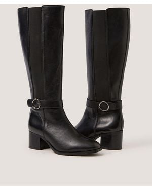 Monsoon Tori Leather Knee High Boots - Black