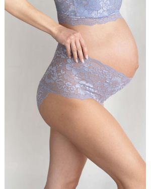 Seraphine Maternity Lace Mid Bump Briefs - Gray
