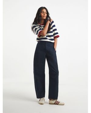 Simply Be Barrel Leg Pants - Blue