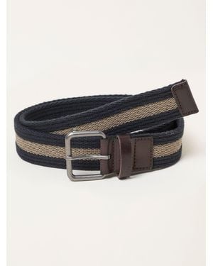 FatFace Fatface Stripe Webbing Belt - Black