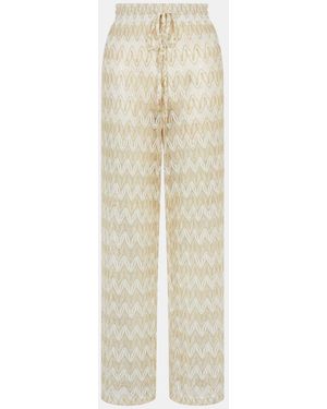 Accessorize Crochet Wide Leg Beach Trousers - White
