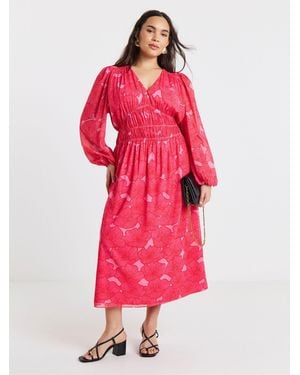 Simply Be Shirred Waist Detail Midi Dress