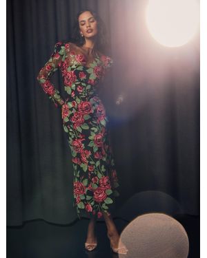 Elliatt Lyra Floral Midi Dress - Gray