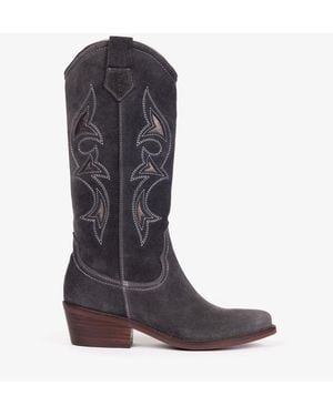 Penelope Chilvers Goldie Suede Western Boots - Blue