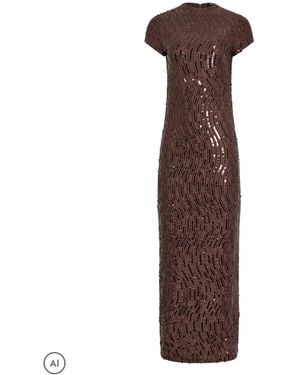 Long Tall Sally Sequin Maxi Dress - Brown