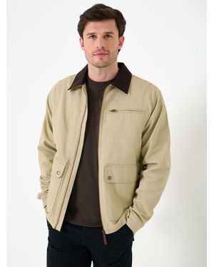 Saltwell Cotton Canvas Jacket With Cord Collar - Natural