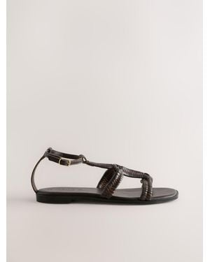 Next Chocolate Forever Comfort Weave Gladiator Sandals - Natural