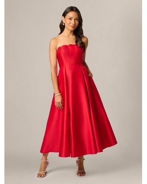 Adrianna Papell Scallop Mikado Gown - Red