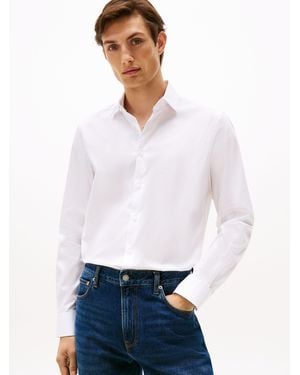 Tommy Hilfiger Smart Casual Th Flex Slim Fit Shirt - White