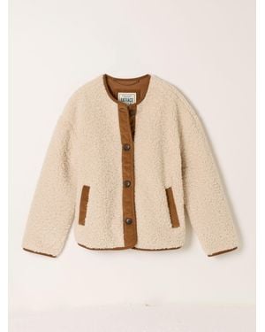 FatFace Fatface Willow Cream Borg Fleece Jacket - Natural