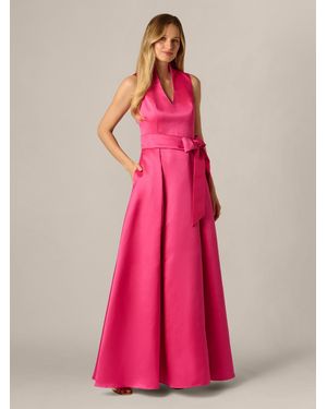 Adrianna Papell Mikado Tie Front Dress - Pink