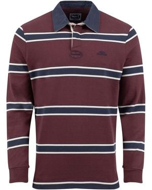 Weird Fish Percy Cotton Striped Rugby Shirt - Rot