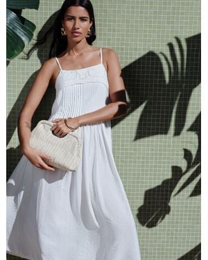 Next Pintuck Foldover Midi Summer Dress - Green
