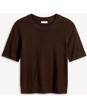 Hobbs Winnie Knitted T-Shirt - Brown