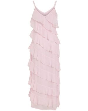 Vila Tired Chiffon Strap Ankle Dress - Pink