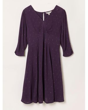FatFace Fatface Anya Petite Spot Dress - Purple