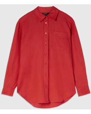 Whistles Ultimate Linen Shirt - Red